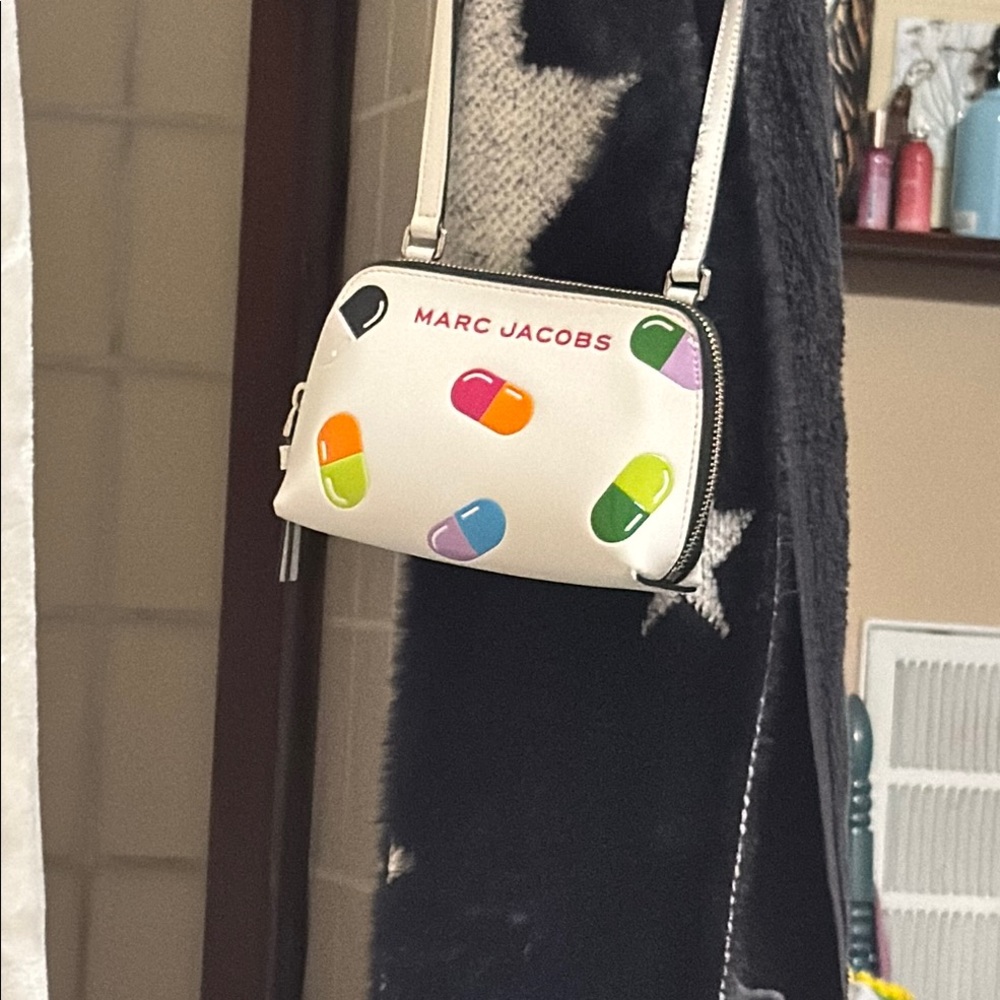 Marc Jacobs Cream Crossbody Bag with Multicolor Accents